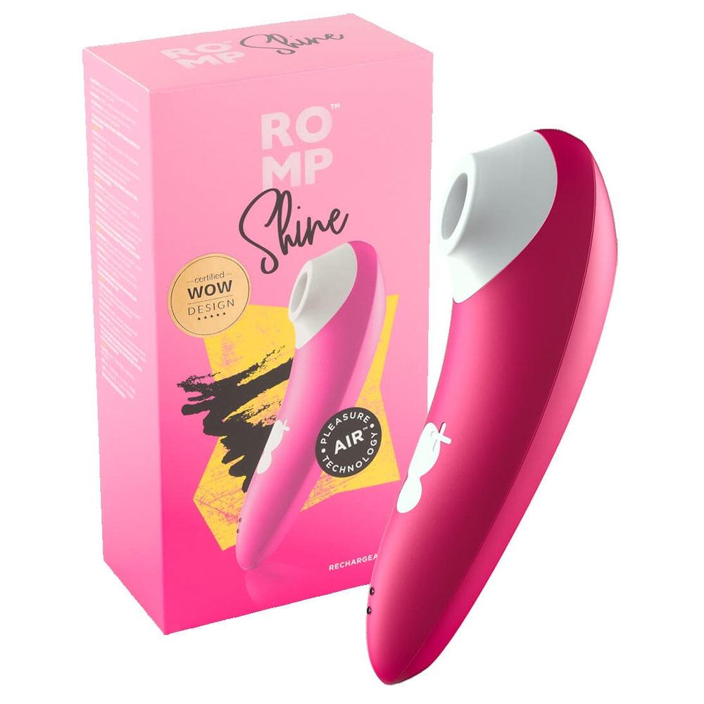 E-shop ROMP Shine - nabíjací, vodotesný stimulátor klitorisu na báze vzduchových vĺn (ružový)