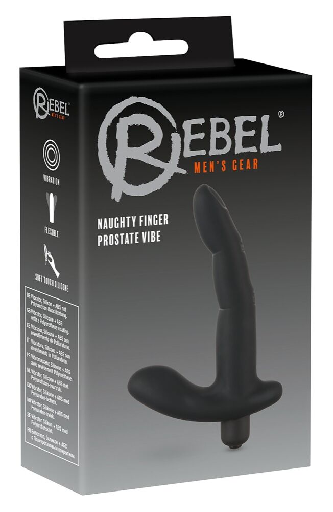 E-shop Rebel Naughty Finger - vibrátor na prostatu (čierny)