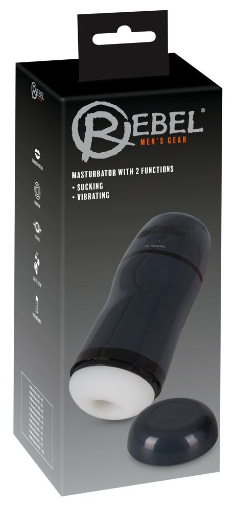 E-shop Rebel - sací vibračný masturbátor 2v1 (čierny)
