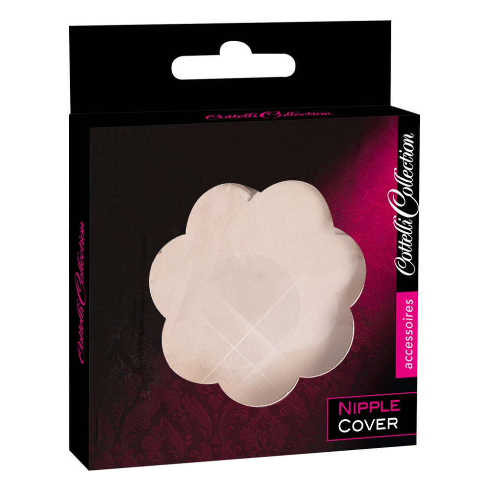 E-shop Cottelli Nipple Cover - náplasť na bradavky v tvare kvietku (telová farba) - 12ks