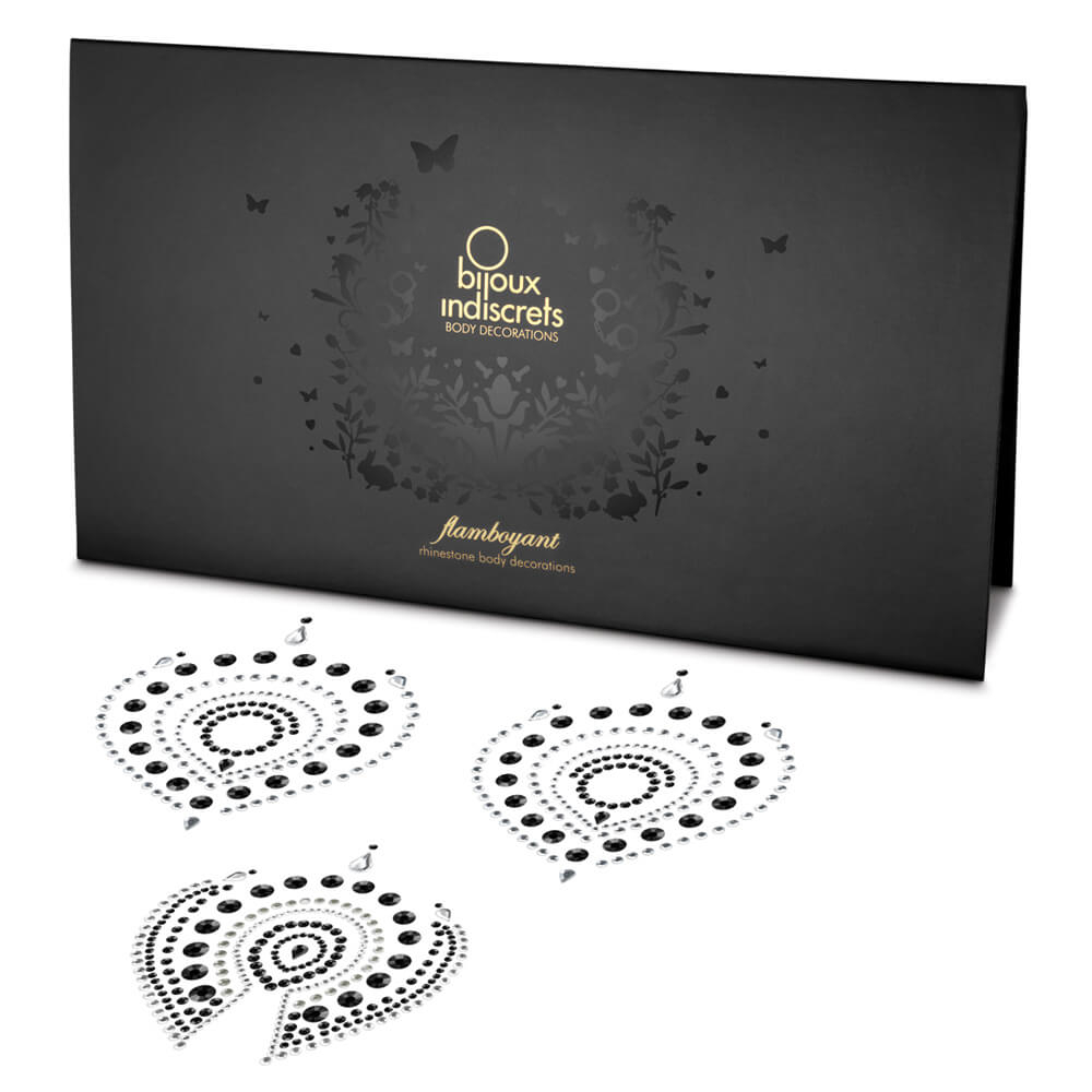 E-shop Súprava intímnych šperkov-ligotavé diamanty - 3 dielna (čierna-strieborná)