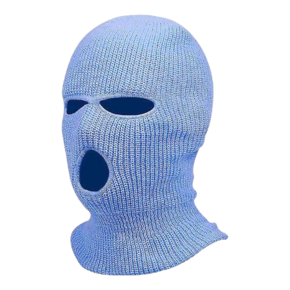 E-shop Balaclava - pletená maska s 3 otvormi (modrá)