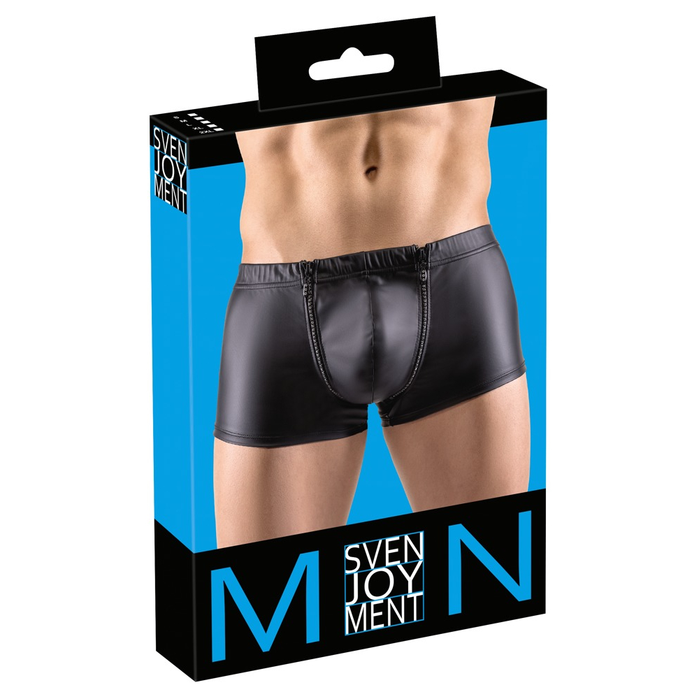E-shop Svenjoyment - matné boxerky na zips s kamienkami (čierne)