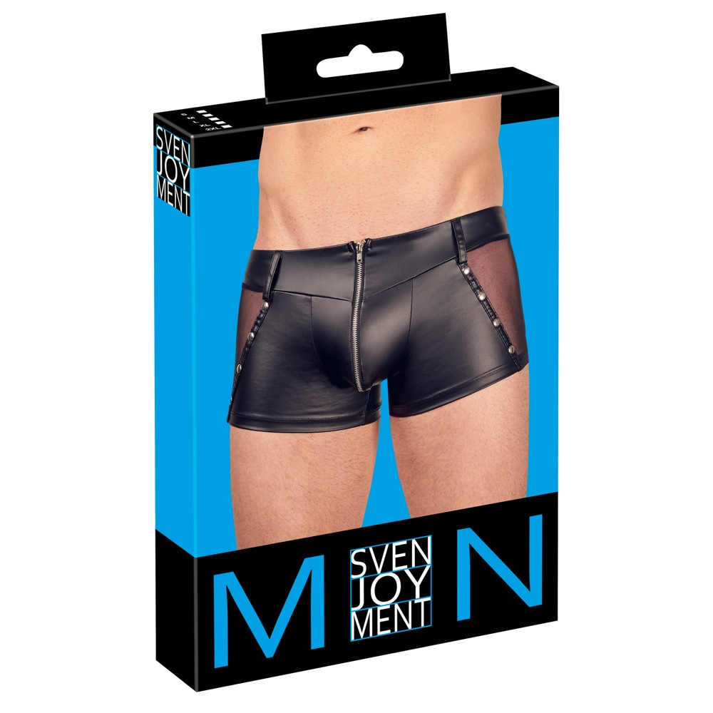 E-shop Svenjoyment - Priehľadné boxerky s bočným zipsom (čierne)