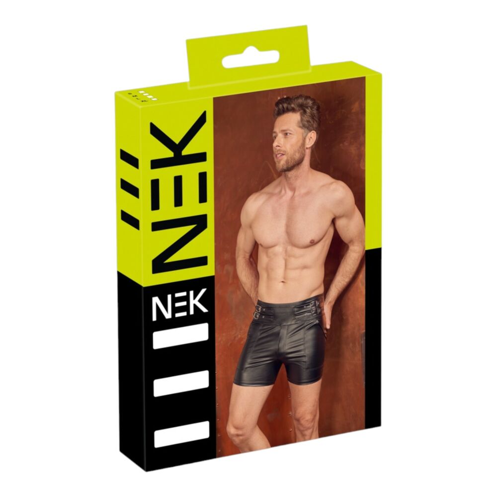 E-shop NEK - pánske šortky s kovovou prackou (čierne)