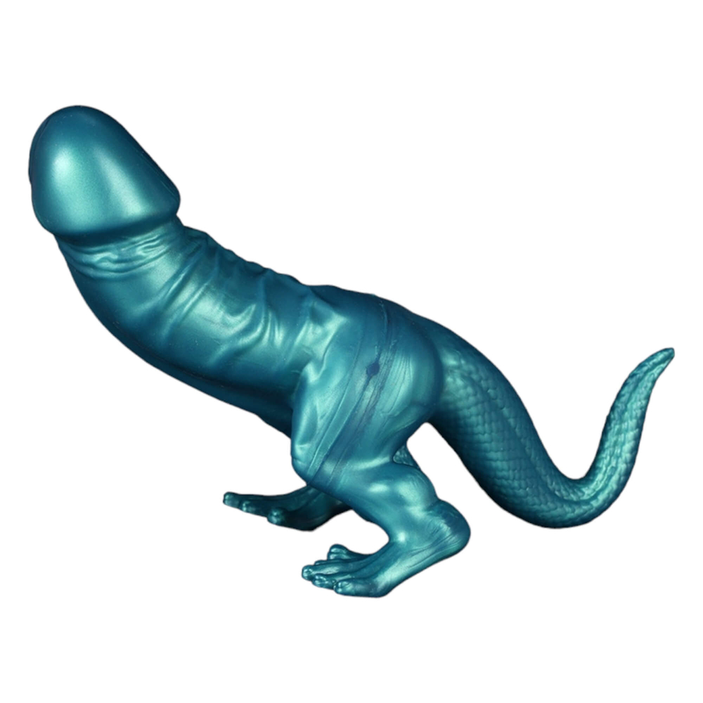 E-shop Toppedmonster - Silikónové dildo Dinosaurus - 26 cm (tyrkysové)