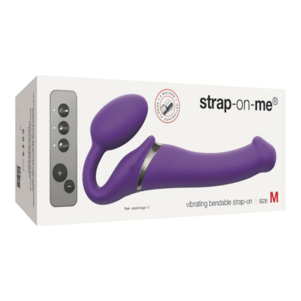 E-shop Strap-on-me M - pripínací vibrátor bez upevňovacieho pásu - strednej veľkosti (fialový)