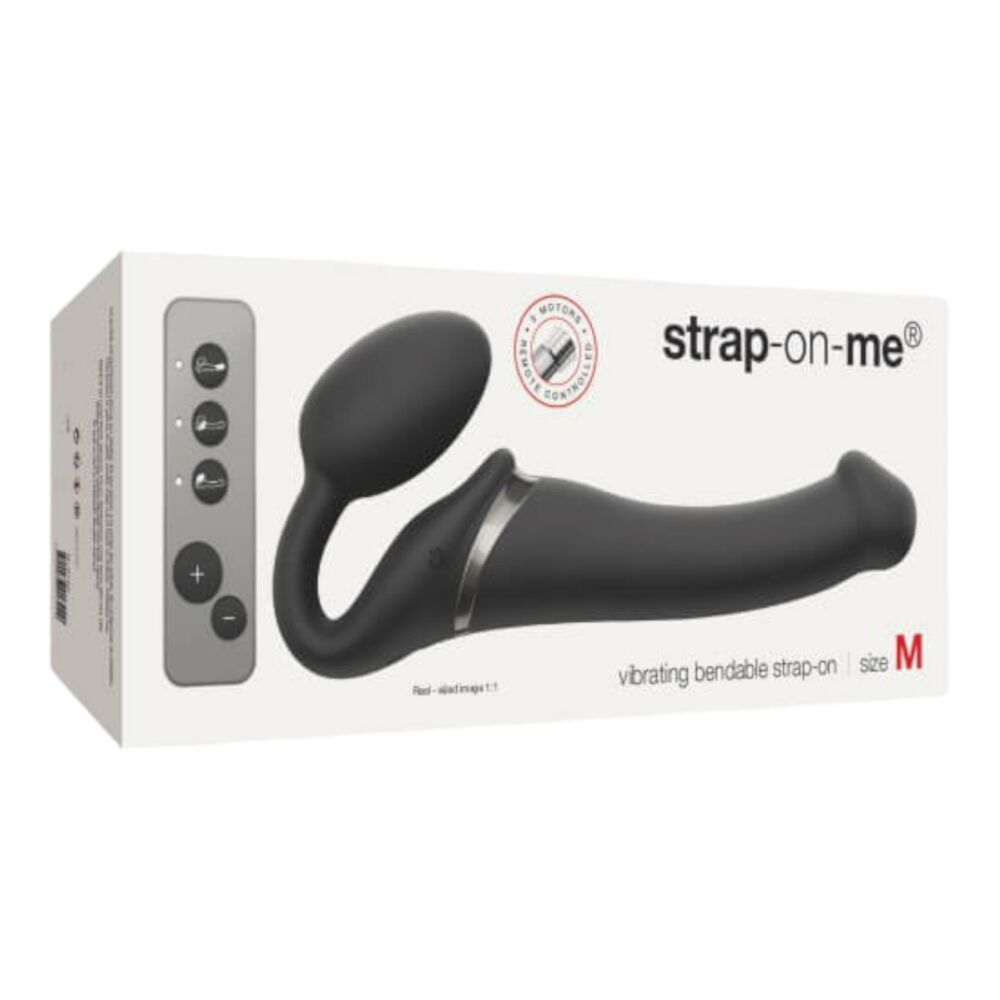 E-shop Strap-on-me M - pripínací vibrátor bez upevňovacieho pásu - strednej veľkosti (čierny)