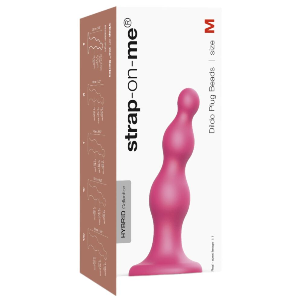 E-shop Strap-on-me Beads M - páskové dildo s korálkami (ružové)