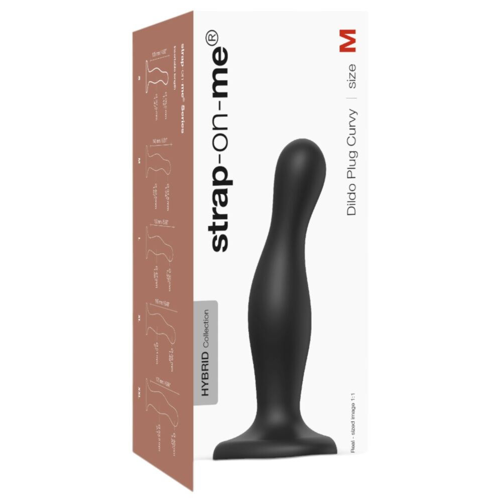 E-shop Strap-on-me Curvy M - zvlnené dildo s nožičkami (čierne)