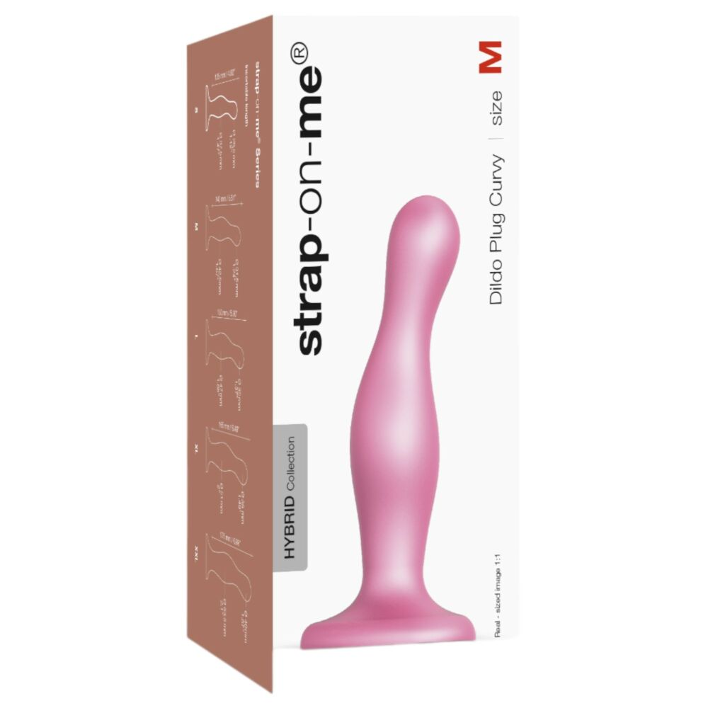 E-shop Strap-on-me Curvy M - zvlnené dildo s nožičkami (ružové)