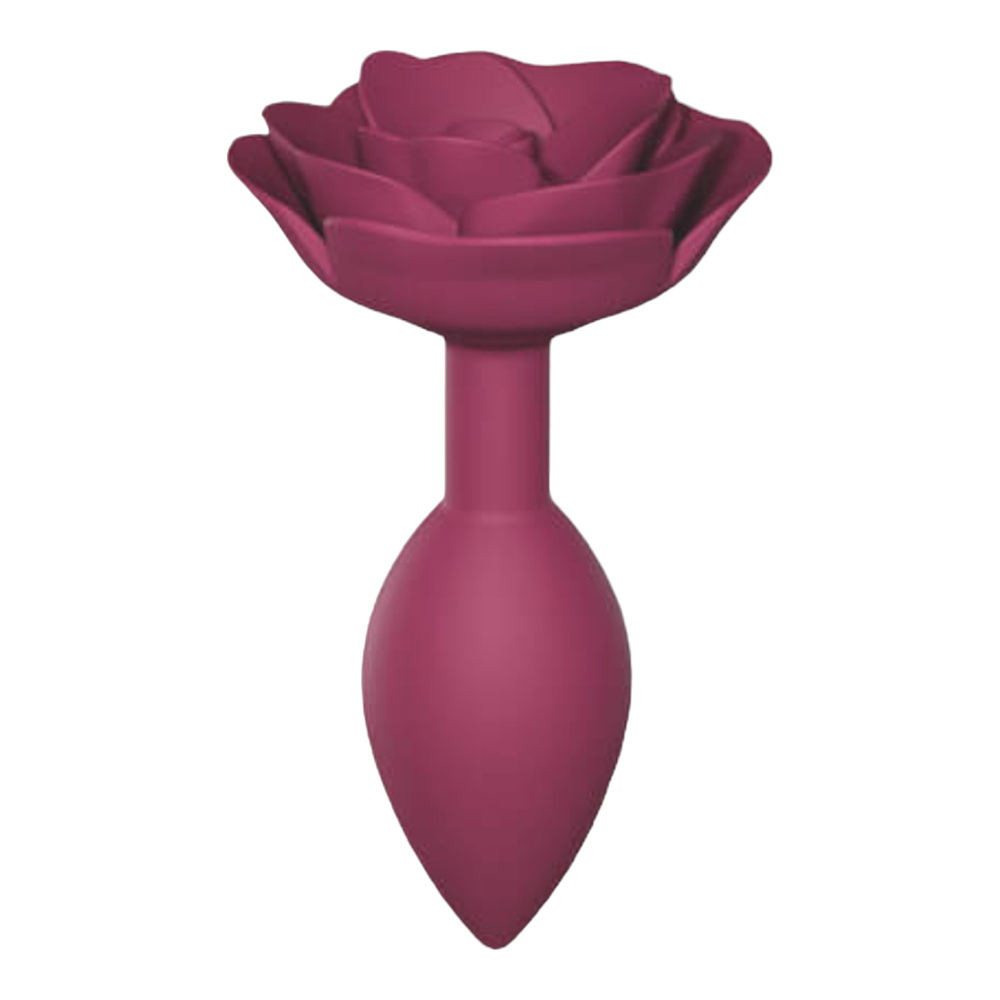 E-shop Love to Love Open Roses M - silikonobvé anaálne dildo ( bordové)