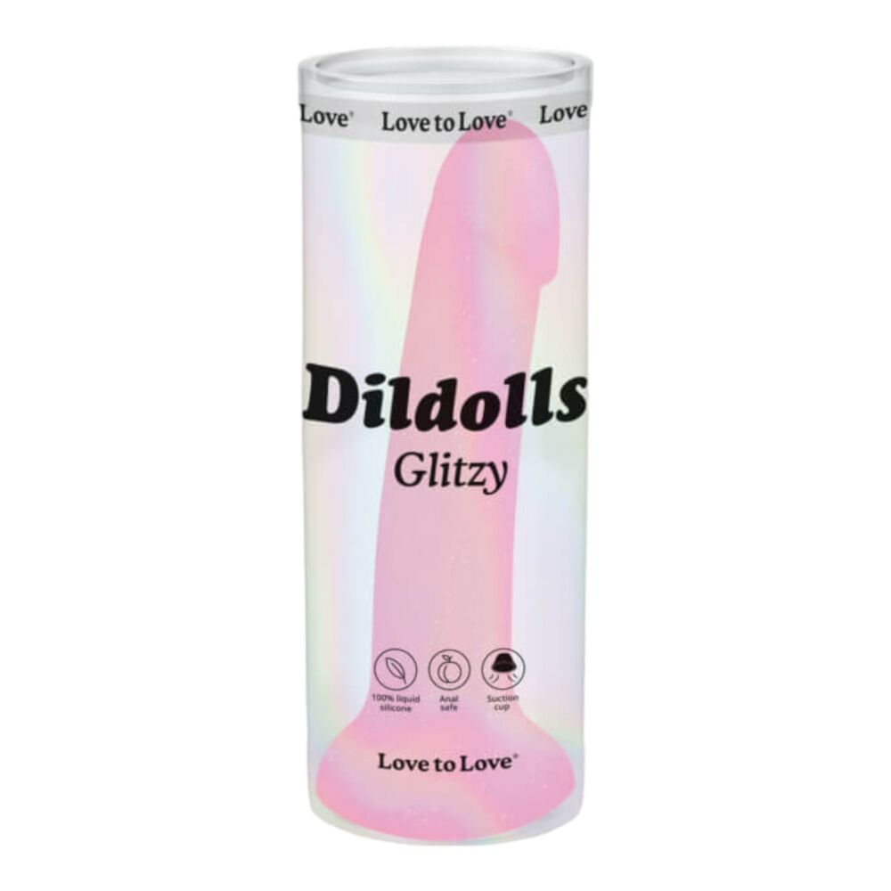 E-shop Dildolls Glitzy - silikonové dildo s prísavkou (ružové)