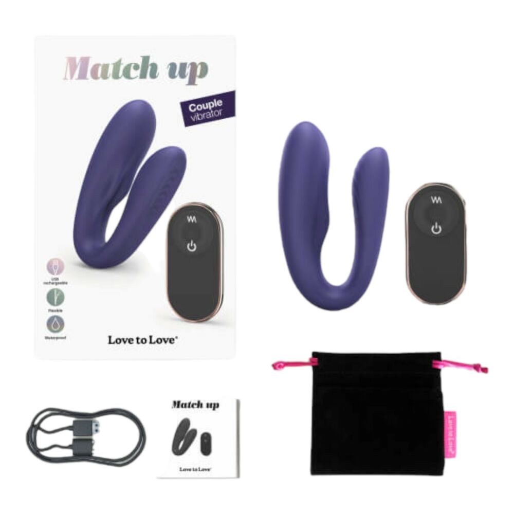 E-shop Love to Love Match up - dobíjací rádiovo ovládaný vibrátor pre páry (fialový)