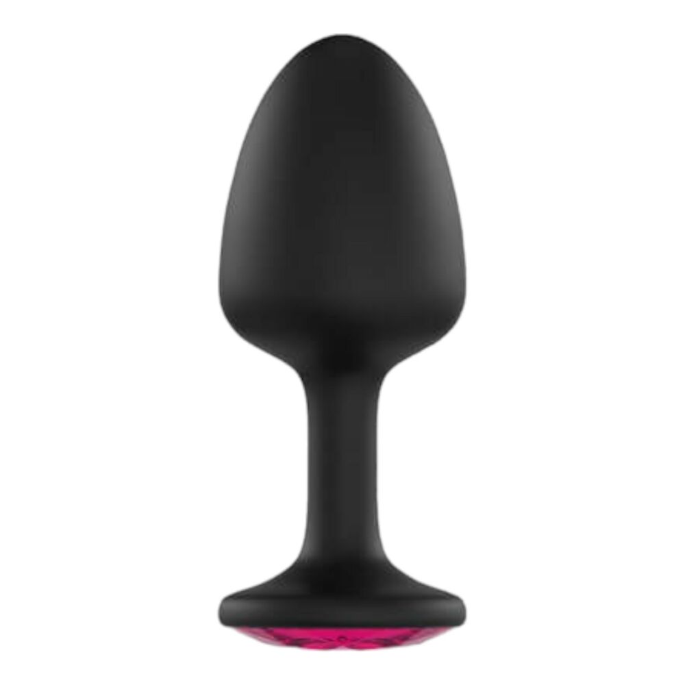 E-shop Dorcel Geisha Plug Ruby L - ružové análne dildo s kameňmi (čierne)