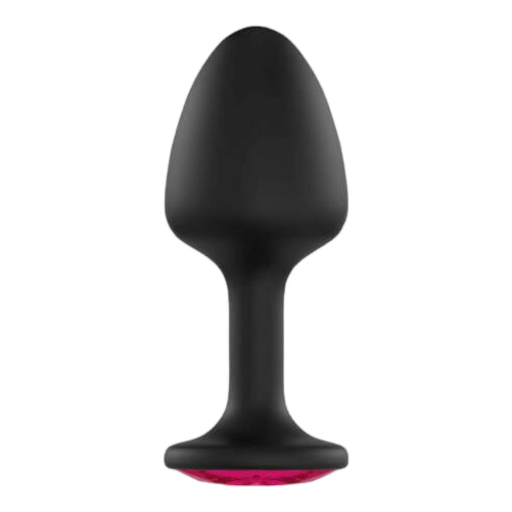 E-shop Dorcel Geisha Plug Ruby XL - ružové análne dildo s kameňmi (čierne)
