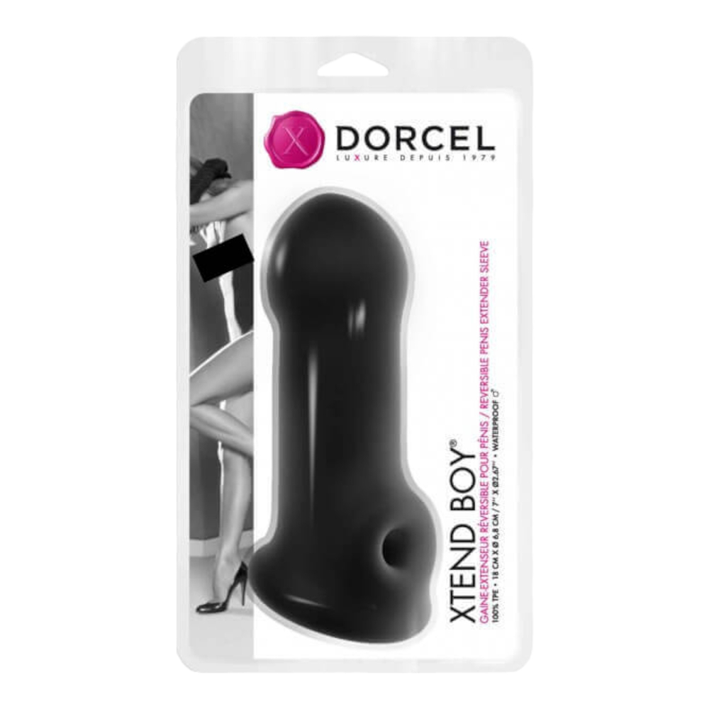 E-shop Dorcel Xtend Boy - silikónový návlek na penis (čierny)