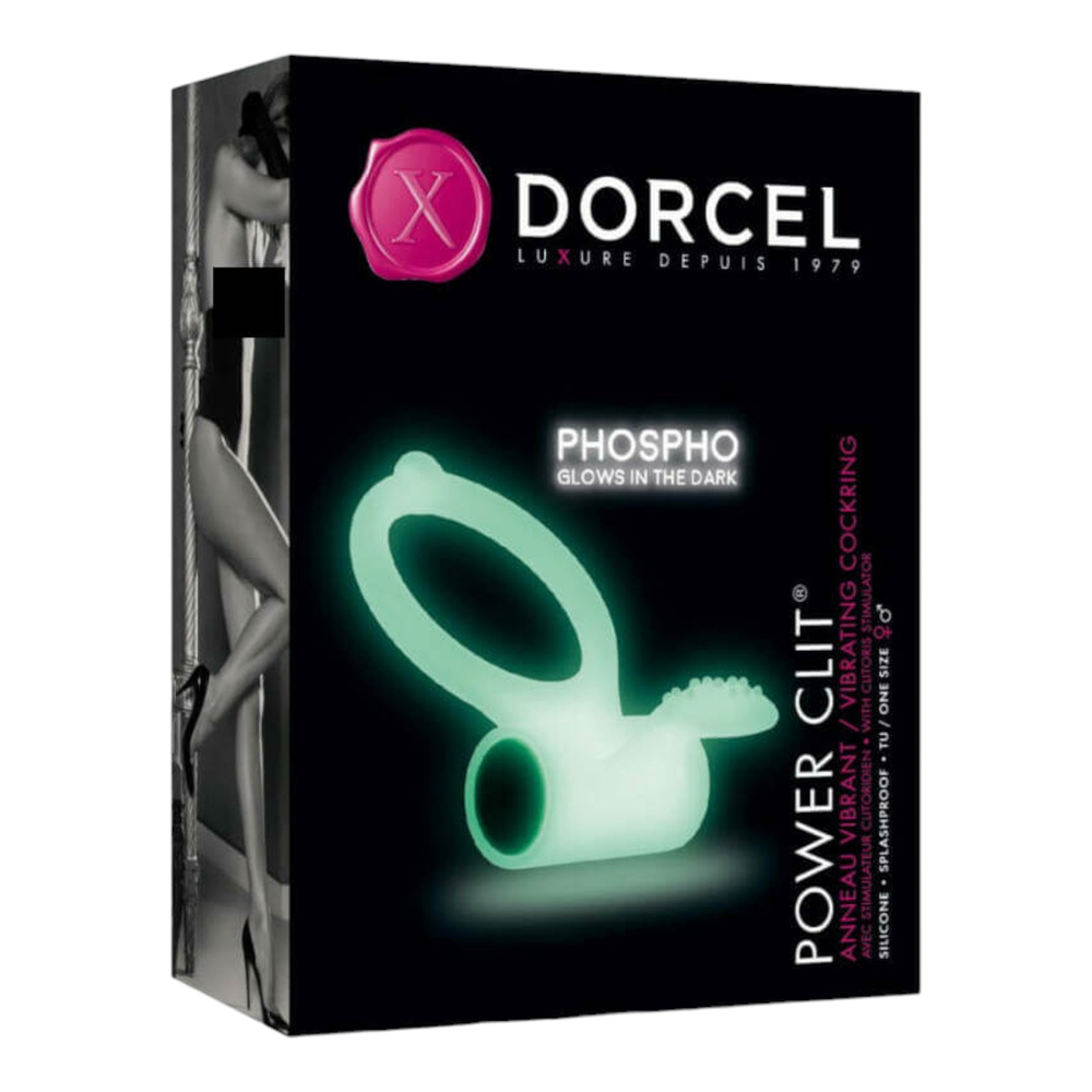 E-shop Dorcel - vibračný krúžok na penis, svietiaci v tme (biely)