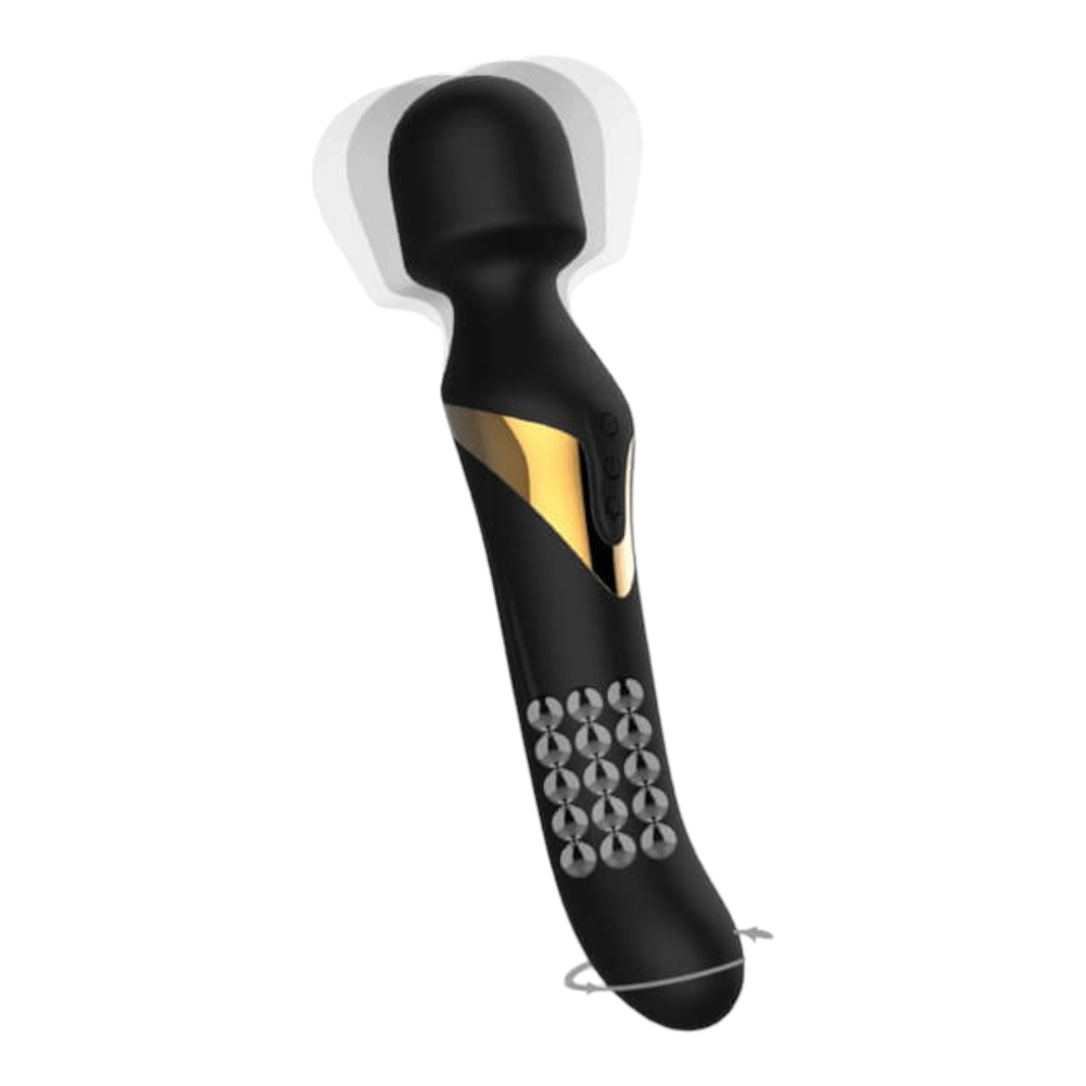 E-shop Dorcel Dual Orgasms Gold - nabíjací masážny vibrátor 2in1 (čierny)