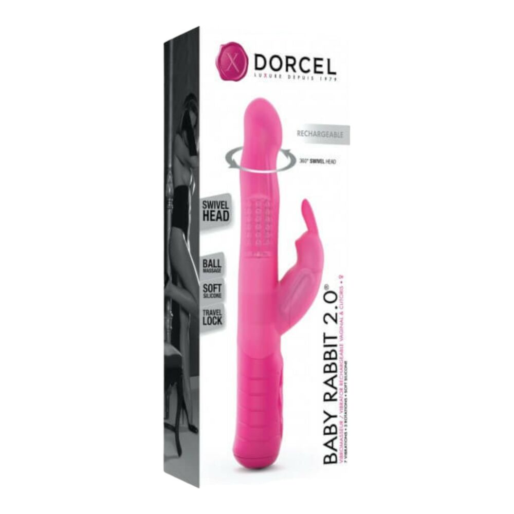 E-shop Dorcel Baby Rabbit 2.0 - dobíjací vibrátor s tyčinkou (ružový)