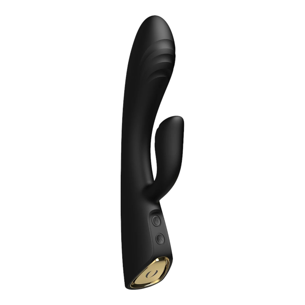 E-shop Dorcel Flexi Rabbit - nabíjací, vyhrievací vibrátor s ramenom na klitoris (čierny)