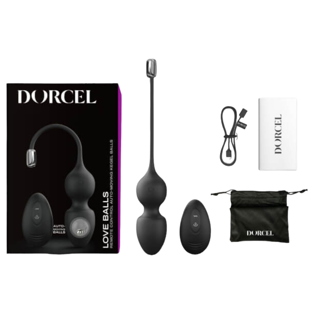 E-shop Dorcel Love Balls - nabíjacie magnetické venušiné guličky (čierne)