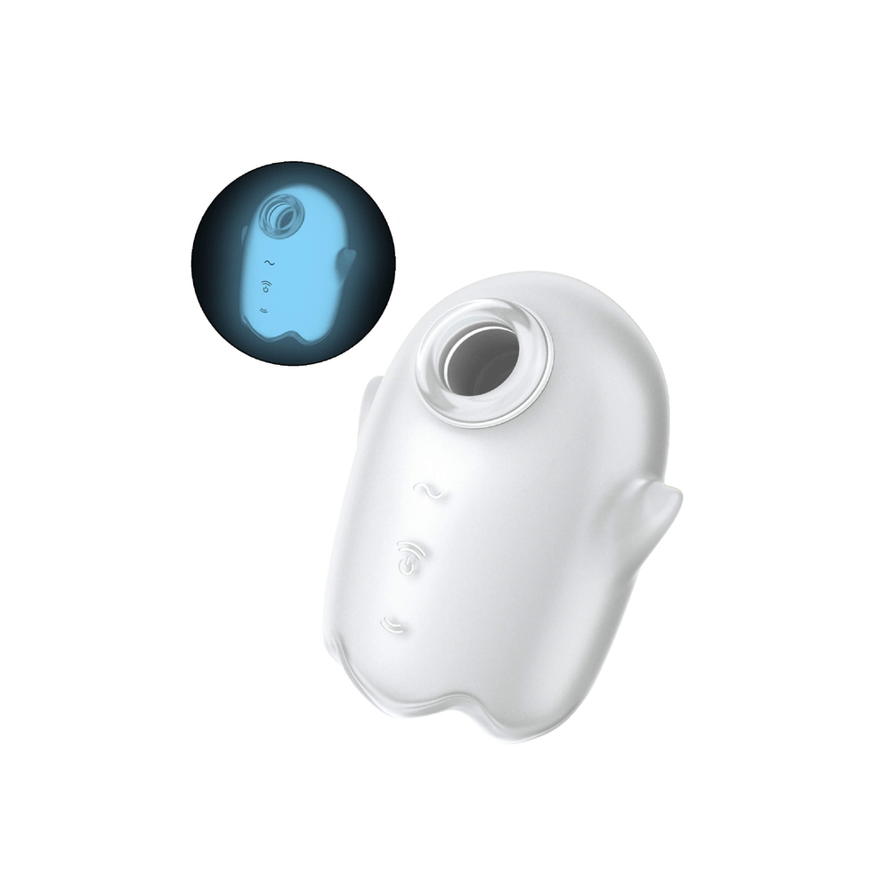 E-shop Satisfyer Glowing Ghost - žiariaci vzduchový dráždič klitorisu (biely)