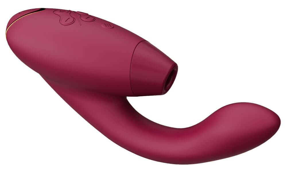 E-shop Womanizer Duo 2 - vodotesný vibrátor na bod G a stimulátor klitorisu (červený)