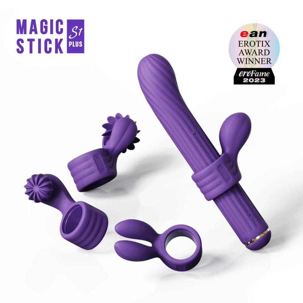 E-shop Magic Stick - vibrátor s vymeniteľnou paličkou (fialový)