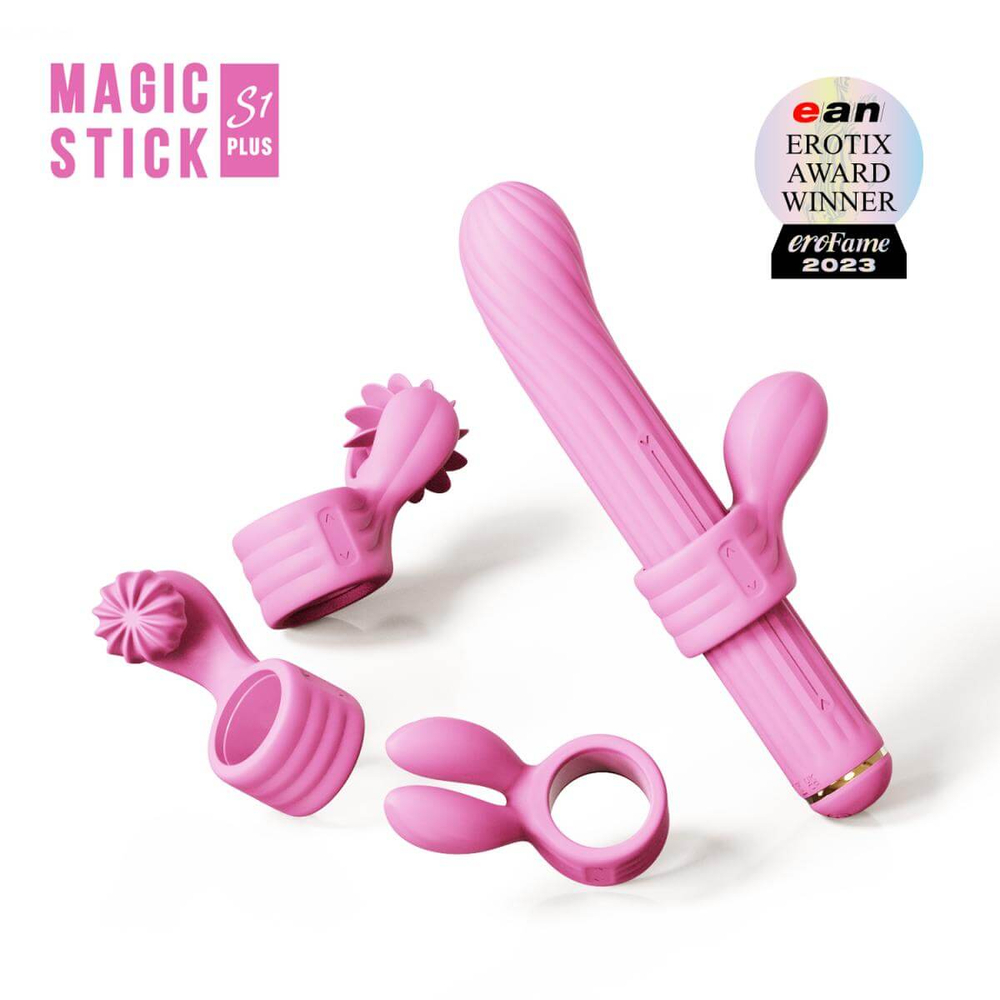 E-shop Magic Stick - vibrátor s vymeniteľnou paličkou (ružový)