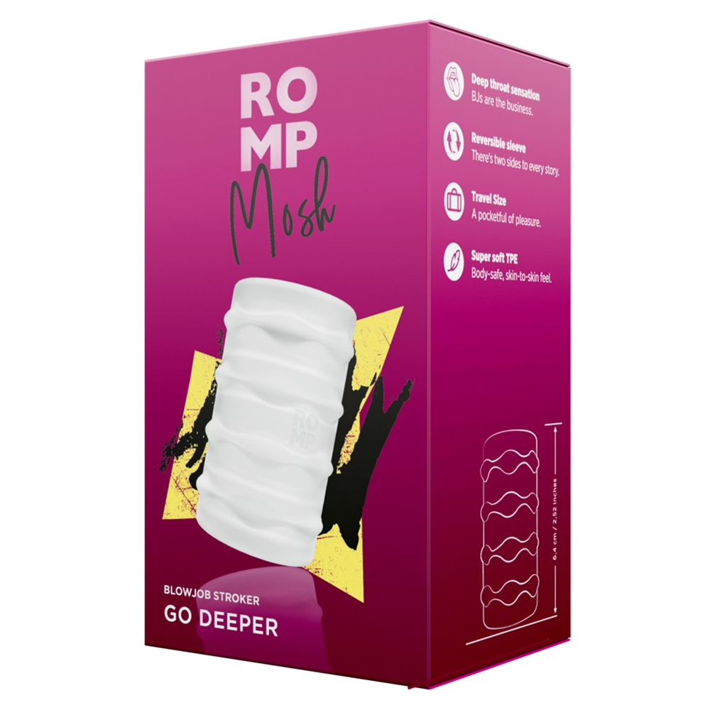 E-shop ROMP Mosh - flexibilný cestovný masturbátor (priesvitný)