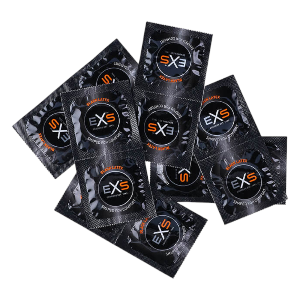 E-shop EXS Black - latexový kondóm - čierny (12 kusov)