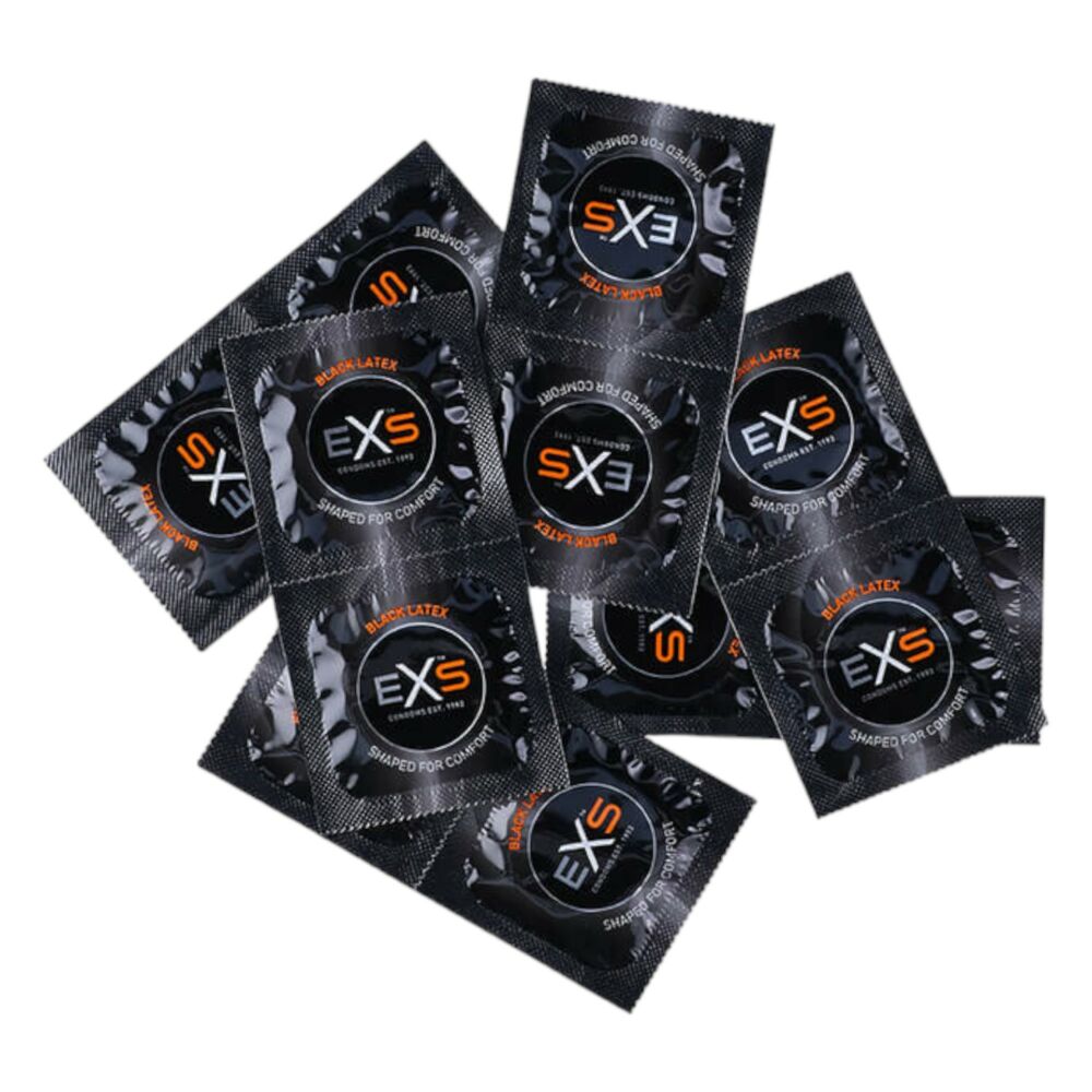 E-shop EXS Black - latexový kondóm - čierny (100 kusov)