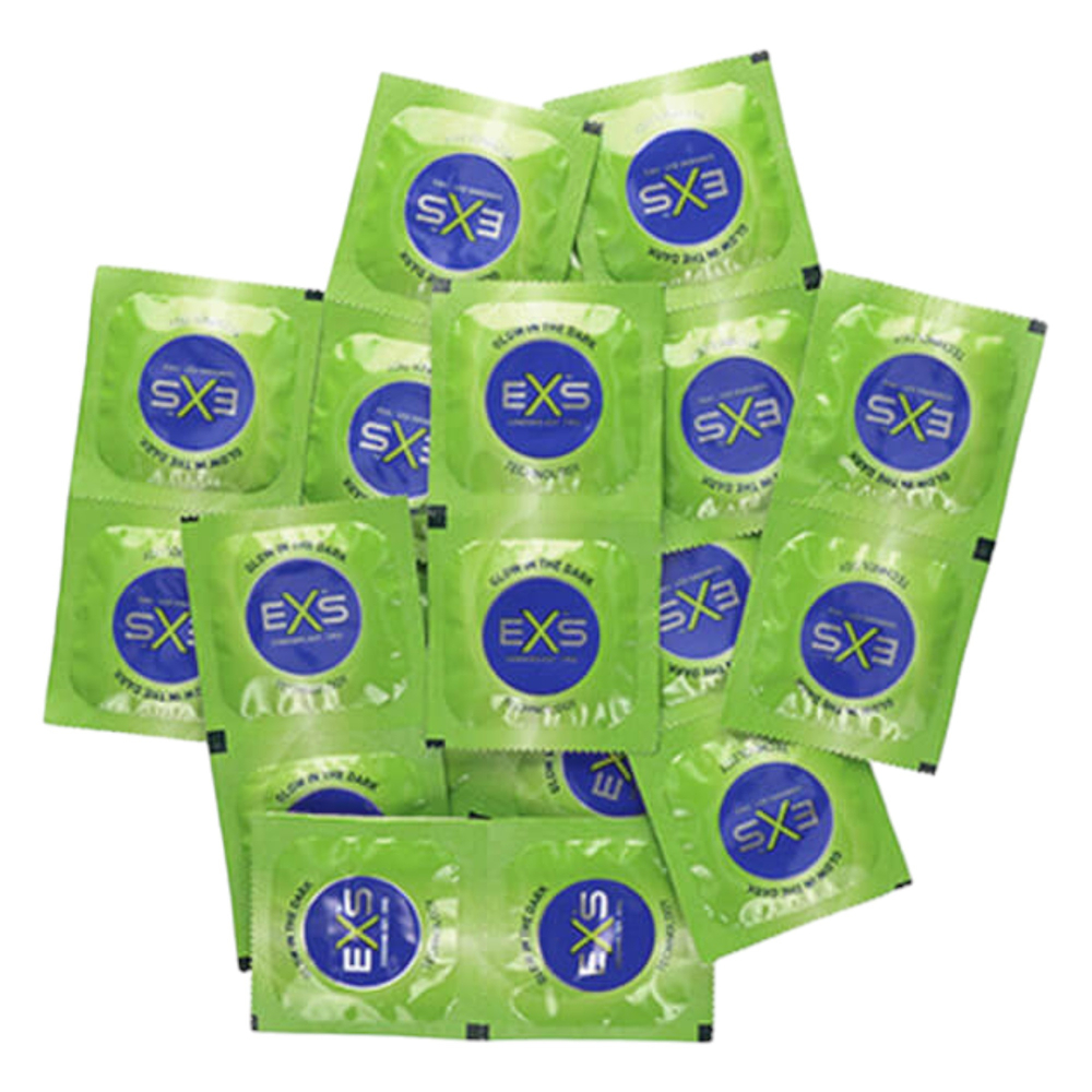 E-shop EXS Glow - vegánsky svietiaci kondóm (100ks)