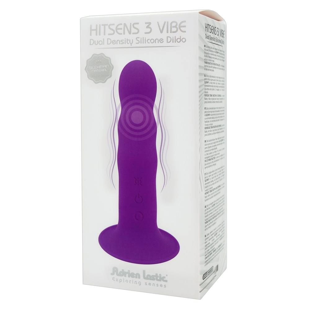 E-shop Hitsens 3 - Nabíjateľný, nastaviteľný, stojanový vibrátor s vlnami (fialový)