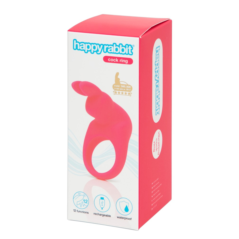 E-shop Happyrabbit Cock - vibračný krúžok na penis na batérie (ružový)