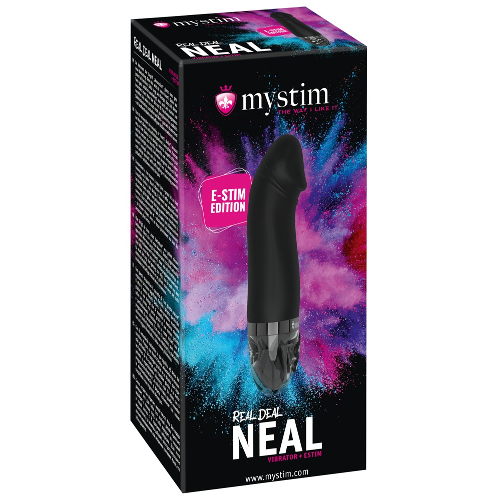 E-shop mystim Real Deal Neal E-Stim - dobíjací elektro vibrátor na penis (čierny)