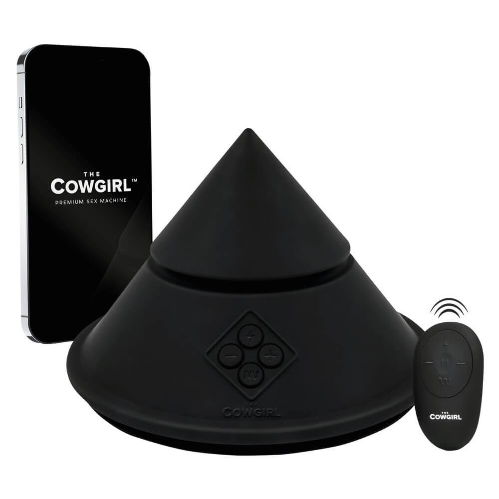 E-shop Cowgirl Cone - inteligentný stroj na sex s rôznymi polevami (čierny)