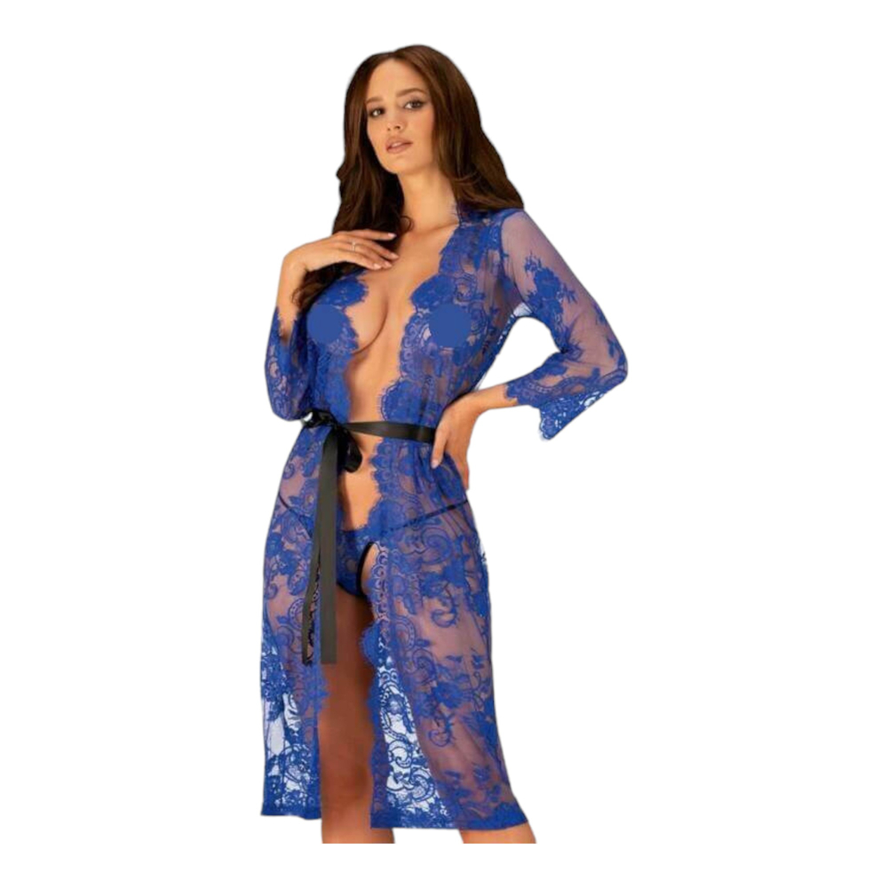 E-shop Obsessive Cobaltess - čipkované kimono (modré)