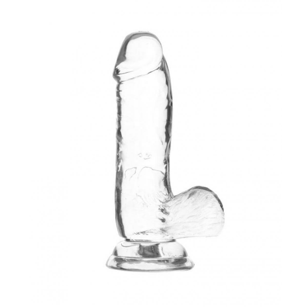 E-shop Addiction Crystal - Testikulárne dildo s nožičkami (priesvitné) - 15 cm