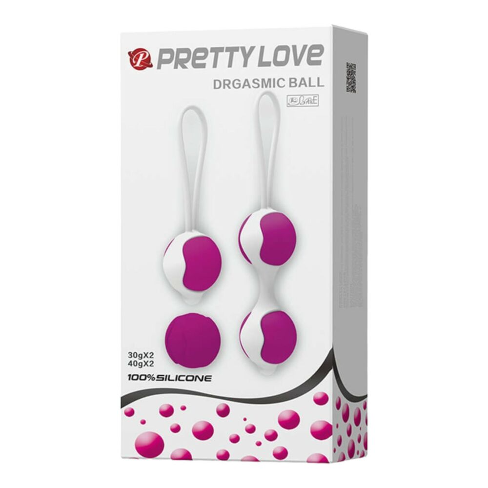 E-shop Pretty Love Orgasmic - variabilná sada venušiných guličiek (bielo-fialové)