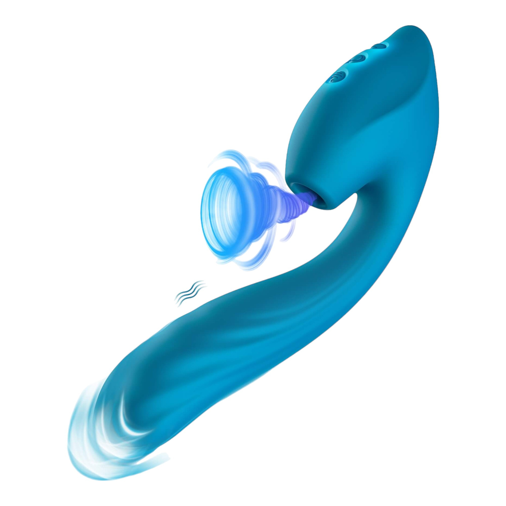 E-shop Vibeconnect - vodotesný vibrátor bodu G a stimulátor klitorisu (modrý)