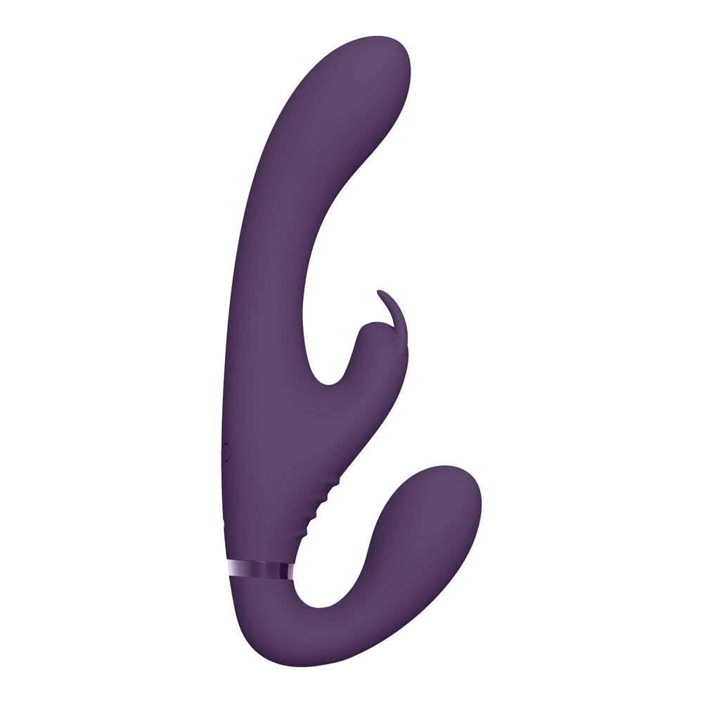 E-shop Vive Suki - dobíjací vibrátor bez popruhov so stimulátorom klitorisu so zajačikom (fialový)