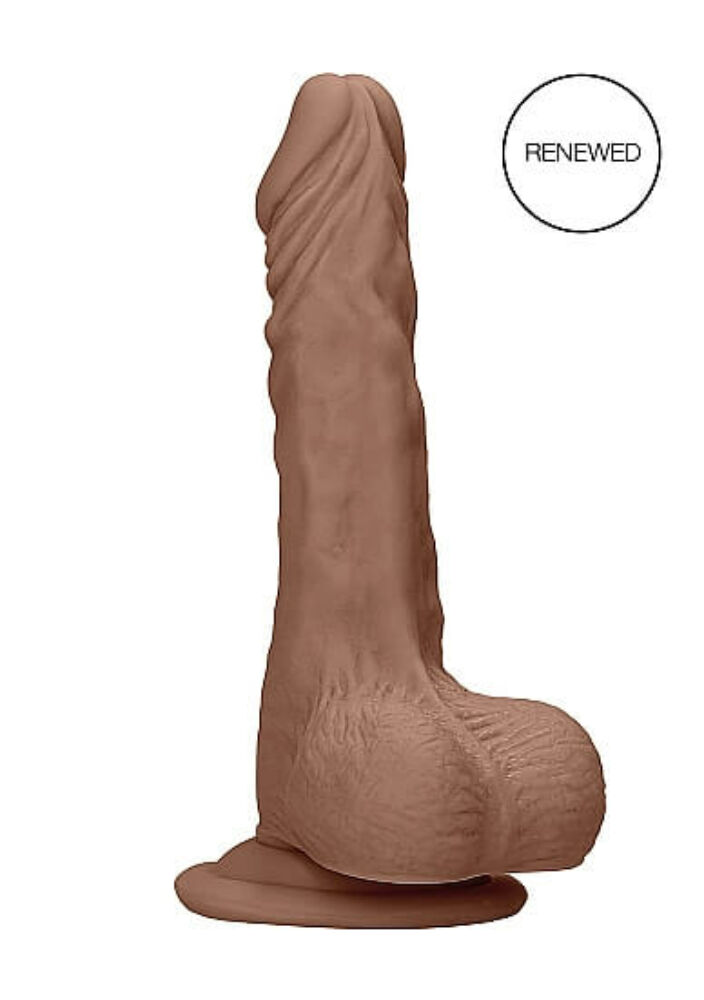 E-shop RealRock Dong 9 - realistické dildo s penisom (23 cm) - tmavé prírodné