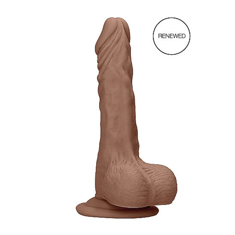 E-shop RealRock Dong 10 - realistické dildo s penisom (25 cm) - tmavé prírodné