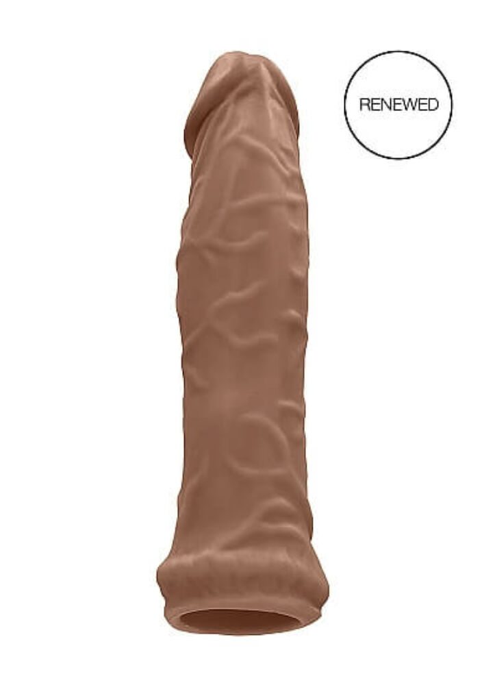 E-shop RealRock Penis Sleeve 6 - návlek na penis (17cm) - tmavo prírodná farba
