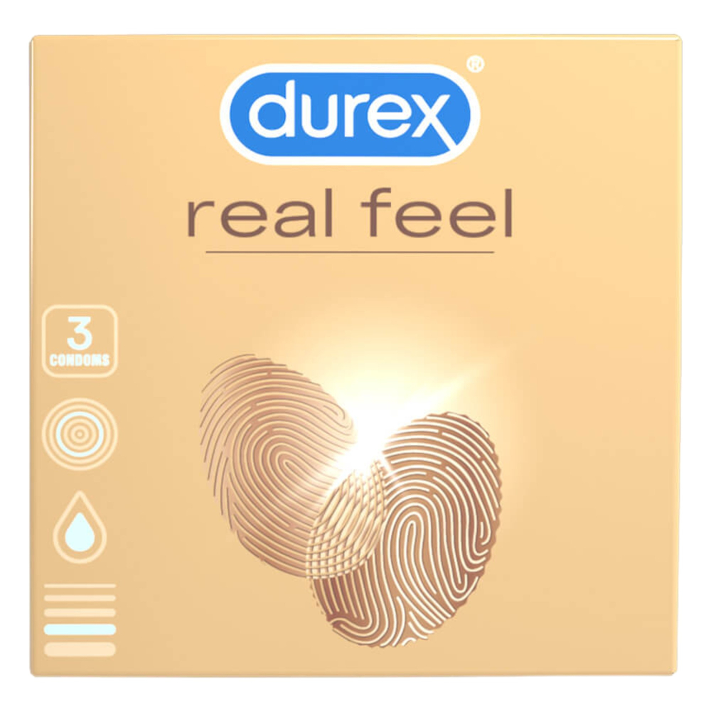 E-shop Durex Real Feel - bezlatexové kondómy (3 ks)