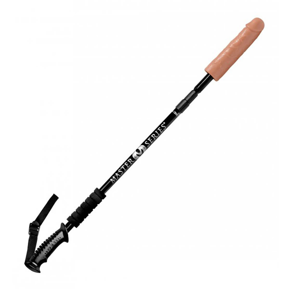 E-shop Master Series Dick Stick - teleskopická tyč s dildom (čierna - prírodná)