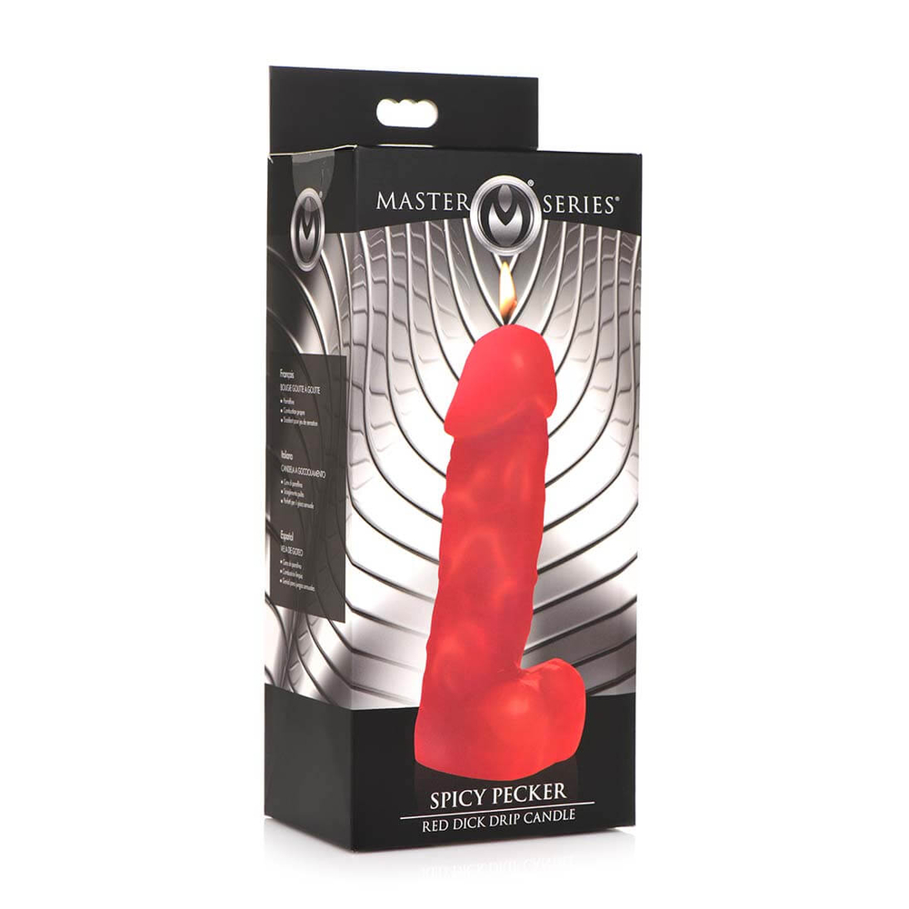 E-shop Spicy Pecker - sviečka s penisovými semenníkmi - veľká (červená)