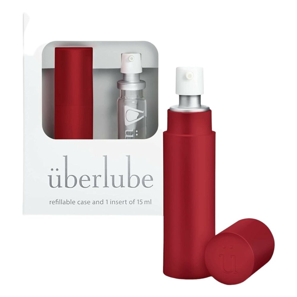 E-shop Überlube - Cestovné puzdro silikónový lubrikant - červený (15 ml)